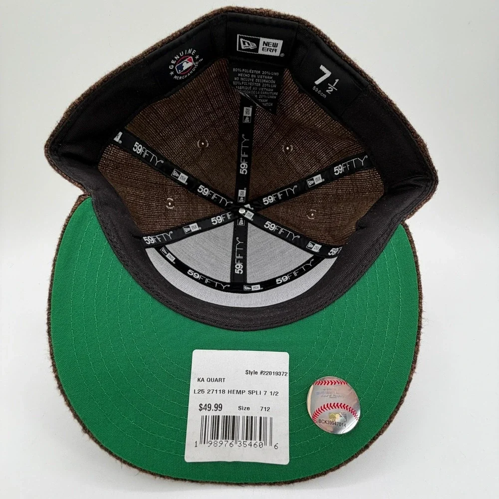 Chicago White Sox Hat New Era 59Fifty Hemp Linen Split Panel Fitted Sz 7 1/2 NEW